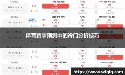 体育赛事预测中的冷门分析技巧